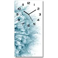 Tulup Wanduhr aus Glas – 30x60 cm - Glasbild - Glasuhr - Gehärtetes Glas -Löwenzahnsamen