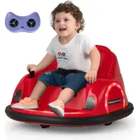 Goplus Elektrisches Kinderfahrzeug, Autoscooter mit LEDs, drahtlosem Anschluss, Musik & Soundeffekten, Spielzeugauto für Kinder ab 18 Monaten