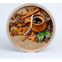 Tulup Holzuhr 30fi cm wanduhr - Zimt Mandeln