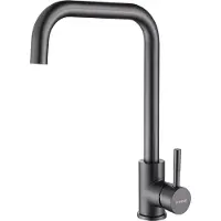 Markenlos KINSE Einhebel-Küchenarmatur, Edelstahl | 360° schwenkbare Spültischarmatur | Hochdruck-Küchenarmatur | Gunmetal Grau