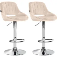 CLP 2er Set Barhocker Milet Samt C creme
