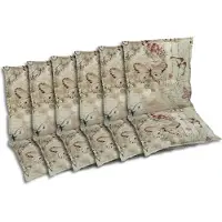 GO-DE Sesselauflage , beige, B:50cm H:6cm T:100cm, Baumwolle, Polyester, Polsterauflagen, Sesselauflage, Schmetterling beige - Maße BxLxH ca.: 50 cm x 100 cm x 6 cm