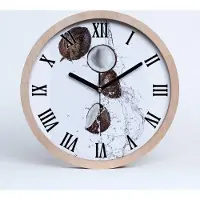 Tulup Holzuhr 25fi cm wanduhr - schwarze Spitzen - Kokosnusswasser