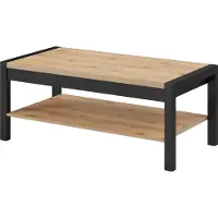 Lomadox Wohnzimmer Couchtisch ACCRA-83 in Taurus Eiche Nb. mit schwarzem Gestell, B/H/T: ca. 120/48/60 cm