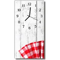 Tulup Glasuhr Wanduhr Küchenuhr Echt-Glas 30x60 Muster Rot