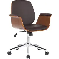 Mendler Bürostuhl HLO-CP52 Kunstleder walnuss/braun