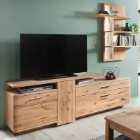 Lomadox Wohnkombination SAMARA-05 Asteiche Bianco massiv - B/H/T: 320/208/45cm