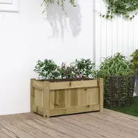 vidaXL "Rabatt" Pflanzkübel modernem Design - Blumentopf/Pflanzkasten - 60x31x31 cm Kiefernholz Imprägniert - Beete CC23051
