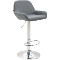 CLP 2er Set Barhocker Braga Kunstleder chrom grau