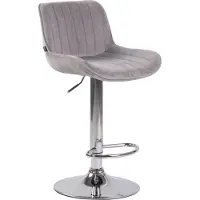 CLP Barhocker Lentini Samt chrom grau