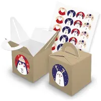 Itenga SET V43 Adventskalender Würfelbox mit Griff Braun + Zahlensticker Z43