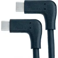 System-S USB 3.1 Gen 2 Kabel 100 cm Typ C Stecker zu Stecker 2x Winkel in Schwarz