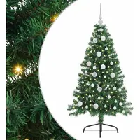 vidaXL "SALE 2026" Künstlicher vorbeleuchteter Weihnachtsbaum Grün 120 cm PVC - Künstliche Weihnachtsbäume DE3340281
