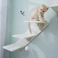Cats Design Kletterwand große Katzen stabil Wandkratzbaum Kletterstufen F4