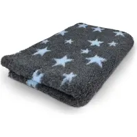 Vetbed Vet Bed Hundebett mit Antirutschbeschichtung anthrazit hellblaue Sterne 150 x 100 cm