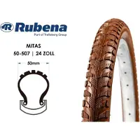 Rubena 24 Zoll Fahrrad Reifen MITAS 24x1.95 City Touren Bike 50-507 braun