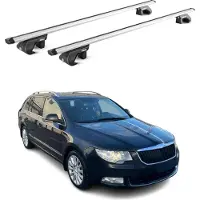Aurilis Dachträger Grundtäger für Skoda Superb Kombi 2008-2023 90kg Alu Silber 2 tlg ABE