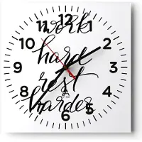 ARTTOR Wanduhr - Quadrat - Glasuhr - Hart Arbeit Ruhe - 30x30cm - Schleichendes Uhrwerk - Lautlos - zum Aufhängen bereit - Dekoration Modern - Wanddekoration aus Glas - C4AC30x30-4558