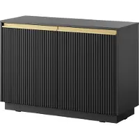 Masseno Kommode MAESTRO 104 cm Sideboard mit 2 Türen für Wohnzimmer Schlafzimmer Modern 104x39x72 cm Schwarz / Schwarz