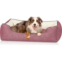 Knuffelwuff orthopädisches Design Hundebett Sanford M-L 85 x 63cm Rot