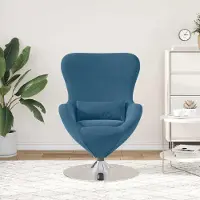 vidaXL "im Sonderangebot"Einzelsessel moderne - CLORIS - Relaxsessel - Eiersessel Blau 63 x 73 x 90 cm Samt - 63 x 73 x 90 cm - NeuMöbel6294109