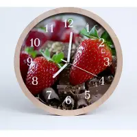 Tulup Holzuhr 20fi cm wanduhr - Erdbeer-Frucht