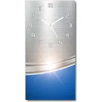 Tulup Wanduhr aus Glas – 30x60 cm - Glasbild - Glasuhr - Gehärtetes Glas -Metall Abstraktion
