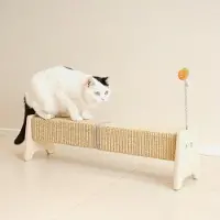 Markenlos Horizontaler Kratzbaum, Kratzbaum für Katzen, Katzenbaum, 76,2 cm Sisal-Katzenkratzbaum, großer Katzenkratzbaum mit Federspielzeug, schützt Möbel für Indoor-Kätzchen