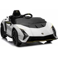 BOGI Lamborghini Invencible Sportwagen Elektrofahrzeug Kinderfahrzeug Bluetooth 2Motoren 12V Weiß