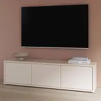 Forte ALICE SPRINGS TV-Schrank 150 160, modernes Lowboard mit 3 Türen, Wohnzimmer, Holzwerkstoff, Kaschmir/Beige, 154,2 cm breit x 41,5 cm hoch x 34,9 cm tief