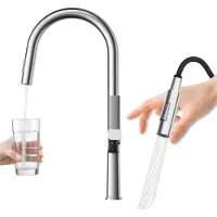 Granitan | Küchenarmatur Ellis - Chrom - Hoch - Flexibler Auslauf - Modernes Design - 360° Drehbarkeit