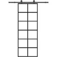 Syfax Schiebetür mit Beschlag Schwarz 76x205 cm ESG-Glas