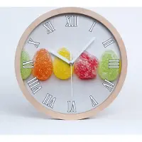 Tulup Holzuhr 20fi cm wanduhr - weiße Spitzen - farbige Gummibärchen