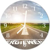 Tulup Glasuhr Wanduhr Küchenuhr Echt-Glas 30fi cm Weg Feld grau