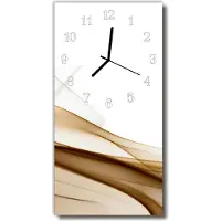 Tulup Glasuhr Wanduhr Küchenuhr Echt-Glas 30x60 Abstrakt Beige