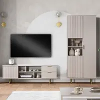 Lomadox Wohnwand Beige NADOR-132 modern 2-teilig