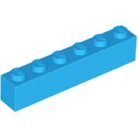LEGO 50 Stück 3009 Stein Brick 1x6 Part Basic Steine 50 Dunkles Azurblau