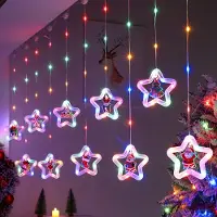 Lapamax Stern Weihnachten Fenster Licht 3M 8 Modi Lichterketten mit Fernbedienung Batteriebetrieben Hängend Party Nachbildung(RGB)