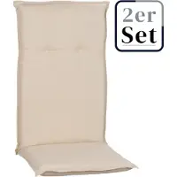 Green Spirit 2er Set Hochlehner Auflage Takume, Motiv - Uni, beige, 118x46x8cm