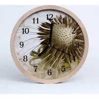 Tulup Holzuhr 30fi cm wanduhr - Löwenzahn Blumen