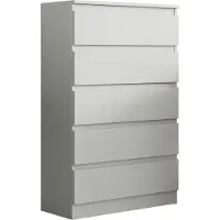 Masseno Kommode ADRIANO 70 cm Sideboard mit 5 Schubladen für Wohnzimmer Schlafzimmer Modern 70x33x112 cm Weiß / Weiß