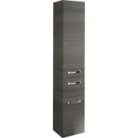 Möbelando Hochschrank Seitenschrank Beistellschrank Badschrank Schrank Badmöbel "Akron I" Graphit-Struktur