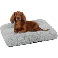 Domarex Flauschiges Hundebett, Katzenbett und Weiches für Hunde und Katzen - 70x50 cm Hundekissen, Bequemes und Pflegeleichtes - grau