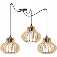 Light11 HOME Hängelampe, Deckenleuchter, Holz, LED-Lampenschirm
