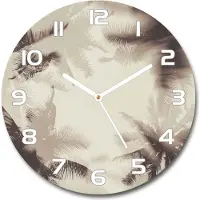 Tulup Wanduhr aus Glas 30fi Glasbild Glasuhr Gehärtetes Glas - weisse-zeiger - palm trees