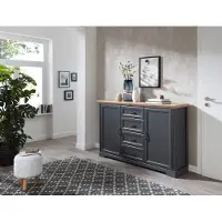 Froschkönig24 Jasmin Sideboard 165 cm Breite Graphit / Artisan Eiche