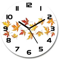 Tulup Wanduhr aus Glas 30fi Glasbild Glasuhr Gehärtetes Glas - schwarze-zeiger - Autumn leaves