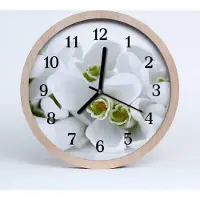 Tulup Holzuhr 30fi cm wanduhr - Blumen Blumen