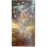 Tulup Wanduhr aus Glas – 30x60 cm - Glasbild - Glasuhr - Gehärtetes Glas -Kosmos