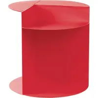 Beliani Beistelltisch Rot Metall Rund Geometrische Form mit Ablage Designer Tisch Wohnzimmer